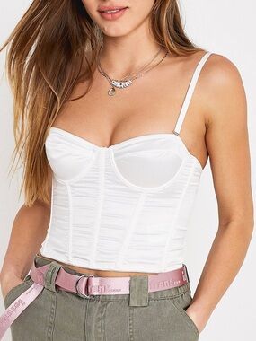 Urban Outfitters Ayla White Bustier Cropped Top